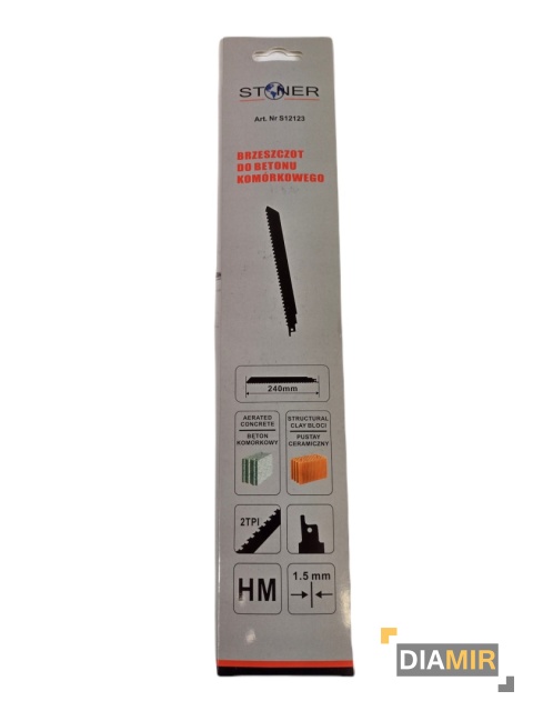 STONER BRZESZCZOT DO GAZOBETONU YTONG SUPOREX DO PIŁY SZABLASTEJ 240 MM