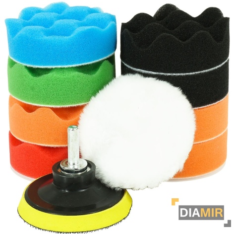 GĄBKI POLERSKIE ZESTAW GĄBEK POLERSKICH PADY DO WKRĘTARKI NA WIERTARKĘ 80MM
