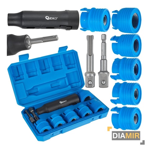 SZCZOTKI ZESTAW SZCZOTEK DO CZYSZCZENIA ŚRUB I SZPILEK 9 EL. GEKO ADAPTERY