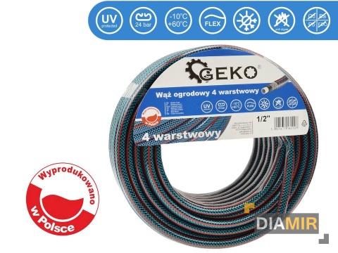 WĄŻ OGRODOWY WZMACNIANY 1/2" 50m 4-warstwowy Polski