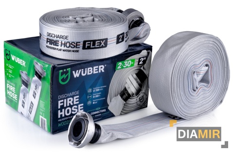 WĄŻ STRAŻACKI DO POMPY BIAŁY FAST-FIX MOCNY DŁUGI DO WODY SZAMBA 2" 30M