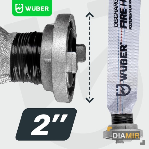 WĄŻ STRAŻACKI DO POMPY BIAŁY FAST-FIX MOCNY DŁUGI DO WODY SZAMBA 2" 30M