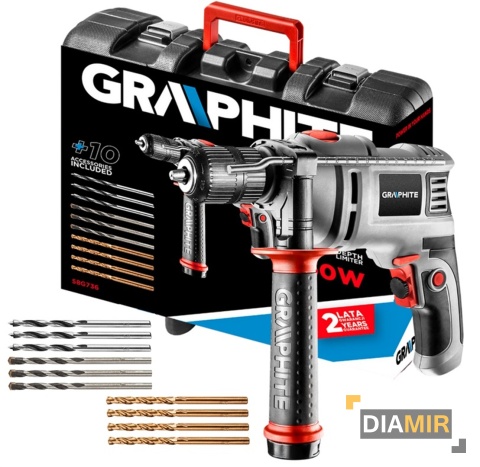 Wiertarka udarowa GRAPHITE 230 V 650 W uchwyt samozaciskowy