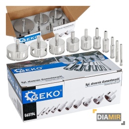 DIAMENTOWE WIERTŁO KORONOWE ZESTAW OTWORNIC DO PŁYTEK GRESU 6-68mm 10el.