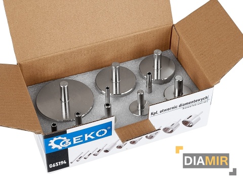 DIAMENTOWE WIERTŁO KORONOWE ZESTAW OTWORNIC DO PŁYTEK GRESU 6-68mm 10el.