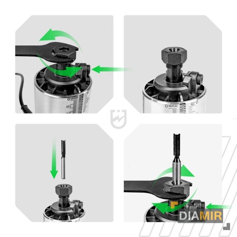 FREZARKA GÓRNOWRZECIONOWA DO DREWNA WYCINARKA Z REGULACJĄ OBROTÓW ZESTAW