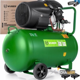 KOMPRESOR OLEJOWY 100 LITRÓW SOLIDNY DWUTŁOKOWY SPRĘŻARKA POWIETRZA WUBER