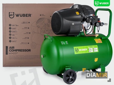 KOMPRESOR OLEJOWY 100 LITRÓW SOLIDNY DWUTŁOKOWY SPRĘŻARKA POWIETRZA WUBER