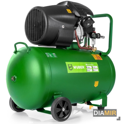 KOMPRESOR OLEJOWY 100 LITRÓW SOLIDNY DWUTŁOKOWY SPRĘŻARKA POWIETRZA WUBER