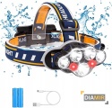 LATARKA CZOŁOWA NA GŁOWĘ CZOŁÓWKA 7 X LED CREE MOCNA REGULOWANA 8 TRYBÓW