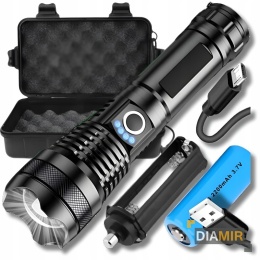 LATARKA TAKTYCZNA LED XHP90 ZOOM CREE MOCNA WOJSKOWA AKUMULATOROWA USB