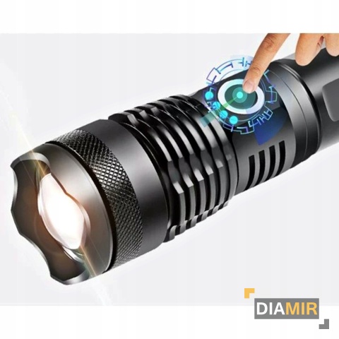 LATARKA TAKTYCZNA LED XHP90 ZOOM CREE MOCNA WOJSKOWA AKUMULATOROWA USB