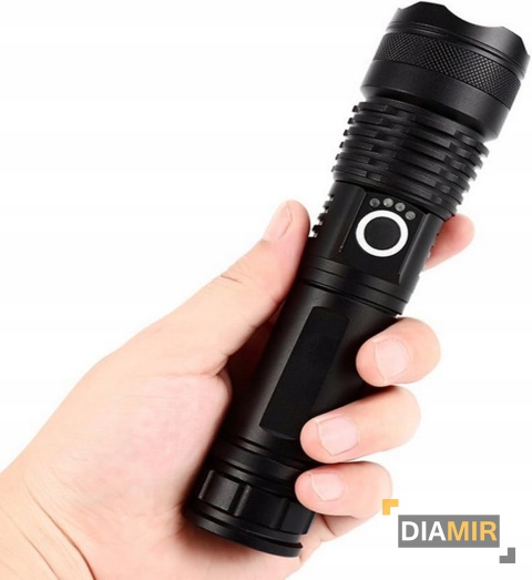 LATARKA TAKTYCZNA LED XHP90 ZOOM CREE MOCNA WOJSKOWA AKUMULATOROWA USB