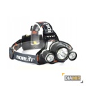 LATARKA CZOŁOWA CZOŁÓWKA NA GŁOWĘ 3LED T6 cree xm l MOCNA AKUMULATOROWA