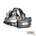 LATARKA CZOŁOWA CZOŁÓWKA NA GŁOWĘ 3LED T6 cree xm l MOCNA AKUMULATOROWA