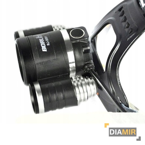 LATARKA CZOŁOWA CZOŁÓWKA NA GŁOWĘ 3LED T6 cree xm l MOCNA AKUMULATOROWA