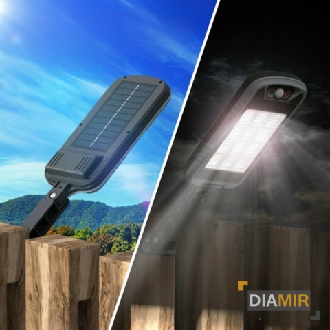 LAMPA SOLARNA MOCNA 400W LED ULICZNA Z CZUJNIKIEM ZMIERZCHU RUCHU + PILOT