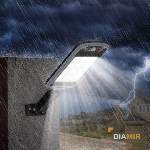 LAMPA SOLARNA MOCNA 400W LED ULICZNA Z CZUJNIKIEM ZMIERZCHU RUCHU + PILOT