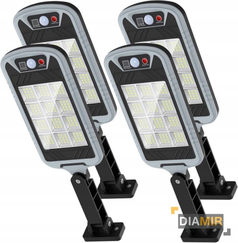 LAMPA SOLARNA MOCNA 400W LED ULICZNA Z CZUJNIKIEM ZMIERZCHU RUCHU + PILOT