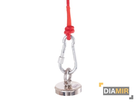 MAGNES NEODYMOWY 170kg UCHWYT ZESTAW LINA 20m