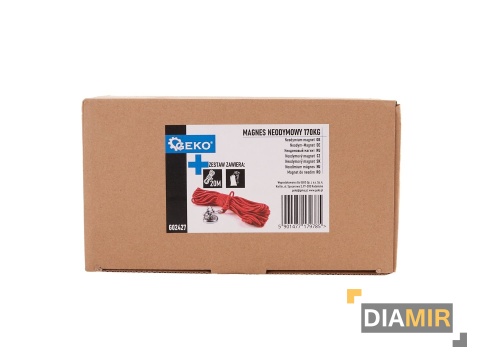 MAGNES NEODYMOWY 170kg UCHWYT ZESTAW LINA 20m