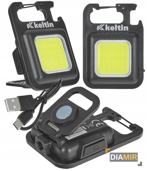 MINI LATARKA kieszonkowa z magnesem LED COB 6W 500mAh 300lm IPX4 BRELOK