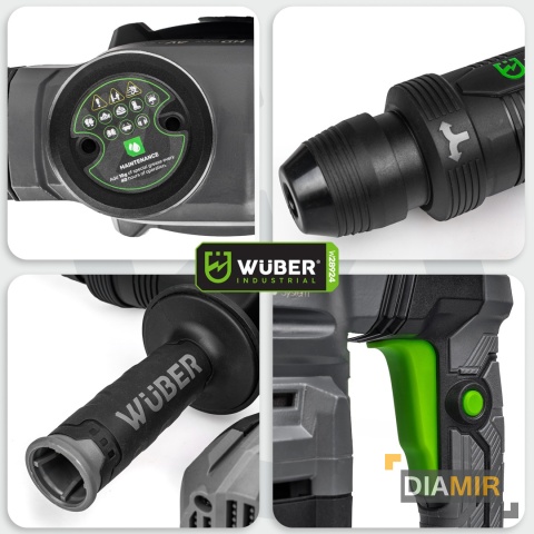 MŁOT WYBURZENIOWY UDAROWY SDS MAX WALIZKA 2 DŁUTA 1400W 20J DO BETONU WUBER