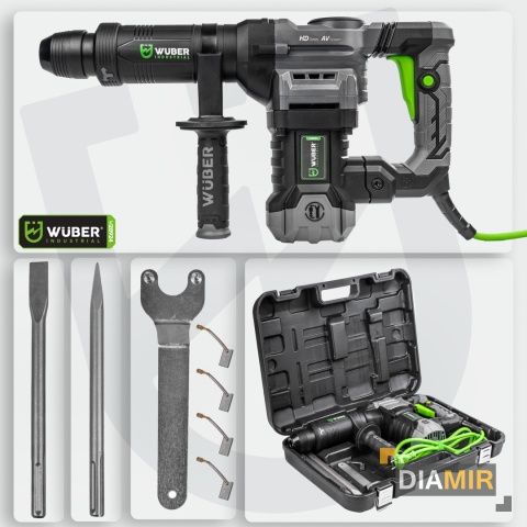 MŁOT WYBURZENIOWY UDAROWY SDS MAX WALIZKA 2 DŁUTA 1400W 20J DO BETONU WUBER