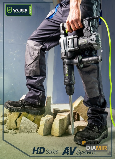 MŁOT WYBURZENIOWY UDAROWY SDS MAX WALIZKA 2 DŁUTA 1400W 20J DO BETONU WUBER