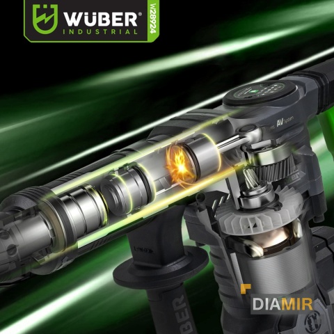 MŁOT WYBURZENIOWY UDAROWY SDS MAX WALIZKA 2 DŁUTA 1400W 20J DO BETONU WUBER