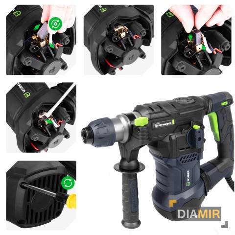 MŁOTOWIERTARKA MŁOT UDAROWY 1500W MOCNA SDS+ WIERTŁA SZPICAK 6J