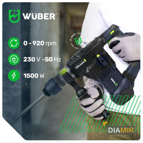 MŁOTOWIERTARKA MŁOT UDAROWY 1500W MOCNA SDS+ WIERTŁA SZPICAK 6J