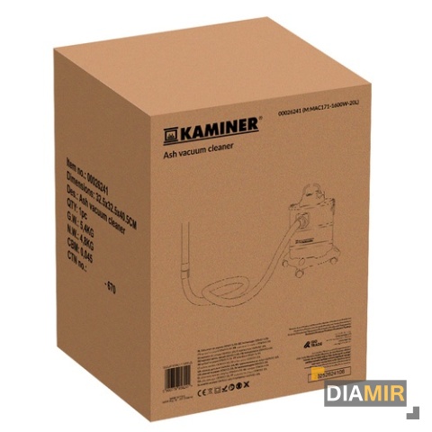 ODKURZACZ PRZEMYSŁOWY bezworkowy 20 L 1600 W DO POPIOŁU KOMINKA SADZY PIECA