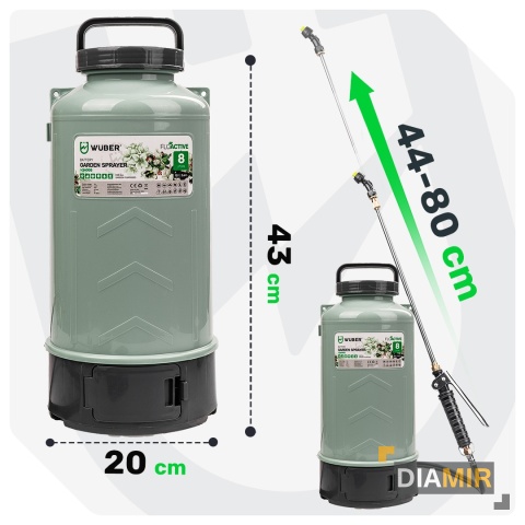 OPRYSKIWACZ AKUMULATOROWY OGRODOWY ELEKTRYCZNY LEKKI 8L ZESTAW LANCA WUBER