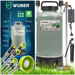 OPRYSKIWACZ AKUMULATOROWY OGRODOWY ELEKTRYCZNY LEKKI 8L ZESTAW LANCA WUBER