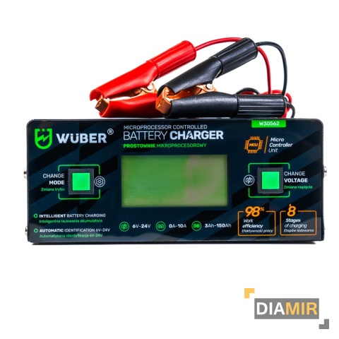 PROSTOWNIK 6/8/12/14/16/24V MIKROPROCESOROWY ŁADOWARKA DO AKUMULATORA 10A