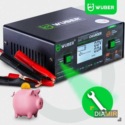 PROSTOWNIK 6/8/12/14/16/24V MIKROPROCESOROWY ŁADOWARKA DO AKUMULATORA 10A