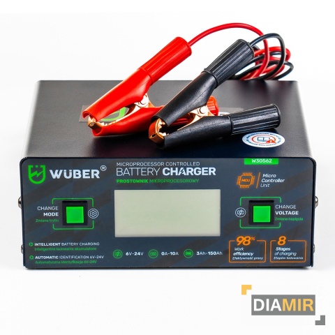 PROSTOWNIK 6/8/12/14/16/24V MIKROPROCESOROWY ŁADOWARKA DO AKUMULATORA 10A