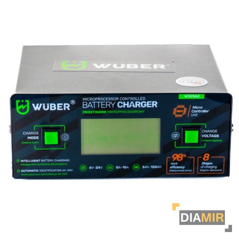 PROSTOWNIK 6/8/12/14/16/24V MIKROPROCESOROWY ŁADOWARKA DO AKUMULATORA 10A