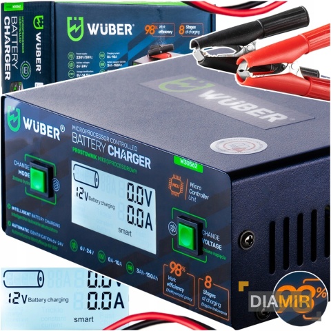 PROSTOWNIK 6/8/12/14/16/24V MIKROPROCESOROWY ŁADOWARKA DO AKUMULATORA 10A
