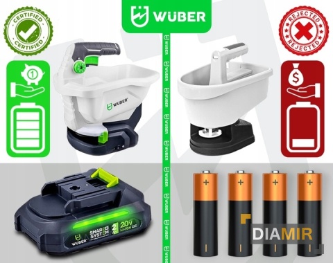 SIEWNIK AKUMULATOROWY DO TRAWY NAWOZU ROZSIEWACZ 3,3 L RĘCZNY WUBER