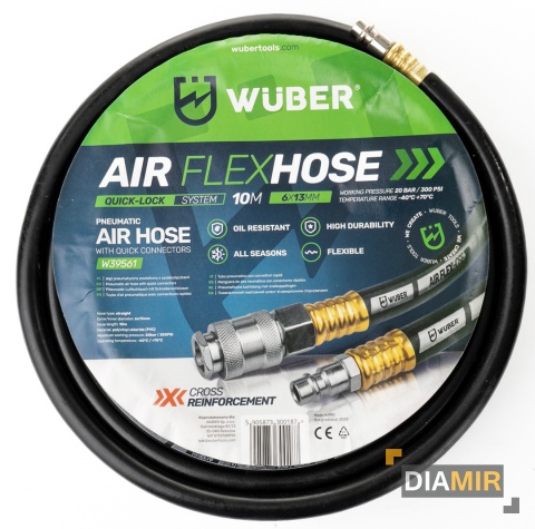 WĄŻ PNEUMATYCZNY GUMOWY DO KOMPRESORA 20 m 6x13MM