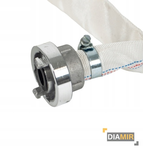 WĄŻ do wody STRAŻACKI gumowany 1" 20m biały ze złączkami zarobiony