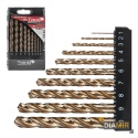 WIERTŁO KOBALTOWE ZESTAW WIERTEŁ 10el. 1-10mm DO METALU HSS CO 5% TVARDY