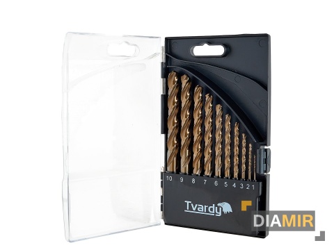 WIERTŁO KOBALTOWE ZESTAW WIERTEŁ 10el. 1-10mm DO METALU HSS CO 5% TVARDY
