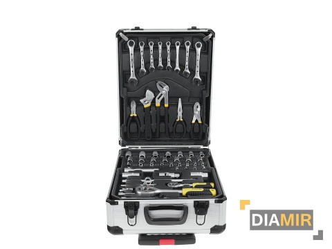 Walizka narzędziowa z wyposażeniem 187 el. zestaw narzędzi w walizce
