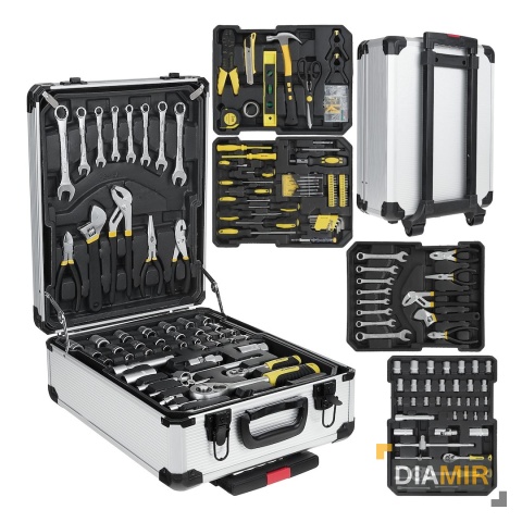 Walizka narzędziowa z wyposażeniem 187 el. zestaw narzędzi w walizce
