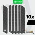 ZESTAW 10 OSTRZY WKŁADY DO NOŻA NOŻYKI DO TAPET OSTRZA ŁAMANE 18X100 WUBER