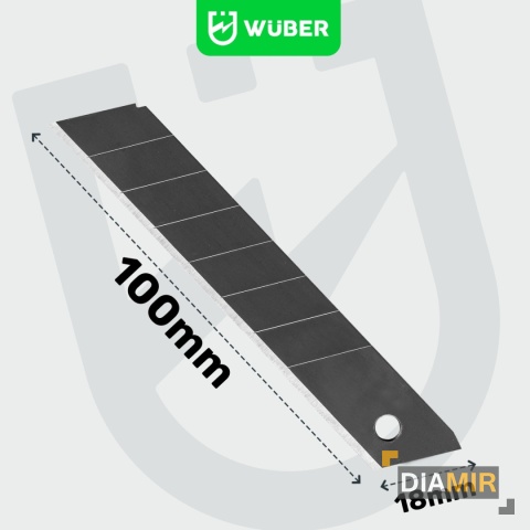 ZESTAW 10 OSTRZY WKŁADY DO NOŻA NOŻYKI DO TAPET OSTRZA ŁAMANE 18X100 WUBER