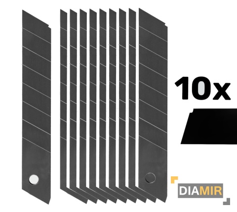ZESTAW 10 OSTRZY WKŁADY DO NOŻA NOŻYKI DO TAPET OSTRZA ŁAMANE 18X100 WUBER